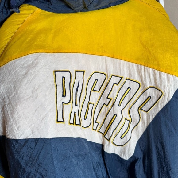 Vintage 90's Logo 7  Indiana Pacers Full Zip Puffer Jacket Size L NBA Reggie - Picture 10 of 11